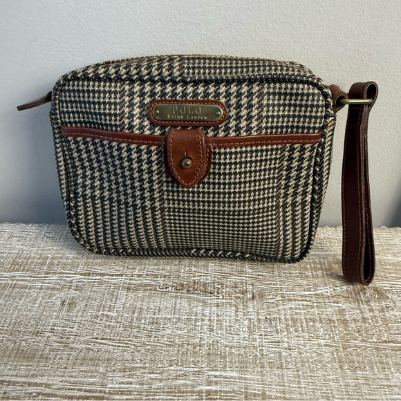 Rare Vintage Ralph Lauren Plaid Small Clutch in Brown and Black - Picture 8 of 13
